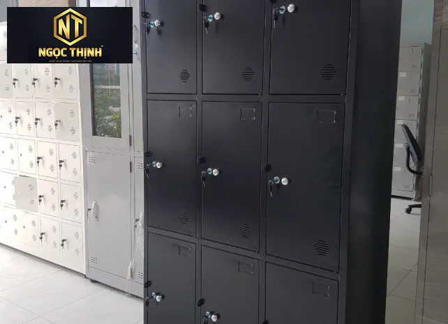 Tủ locker 9 ngăn màu đen Tủ locker 9 ngăn màu đen